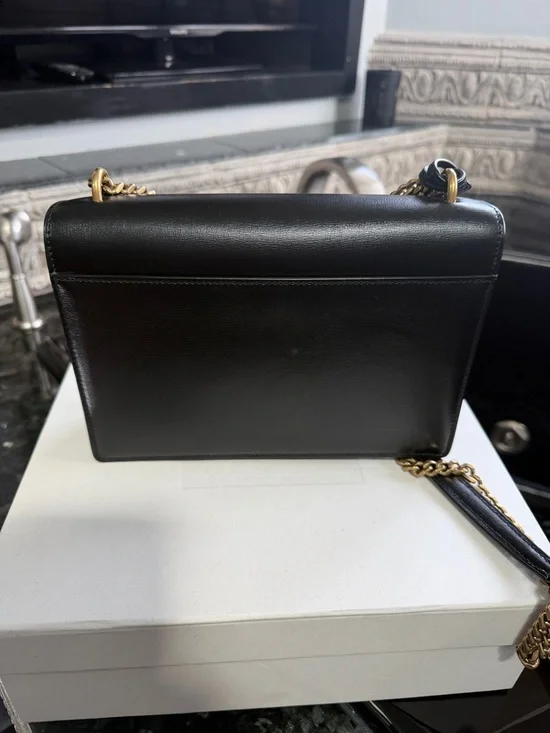 Saint Laurent Black Leather Chain-Detail Sunset medium Shoulder Bag - Picture 2 of 8